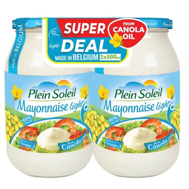 Plein Soleil Light Mayonnaise with Canola Oil, 500ml, Pack of 2