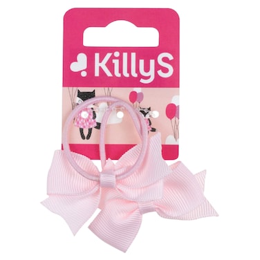 KillyS Kids Hair Ties Pink Bows, Ribbon Bow Hair Elastics, Light Pink