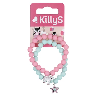 KillyS Kids Bracelets Pink and Mint, Unicorn and Star Charm Beaded Bracelets