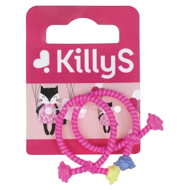 Killys Kids Hair Ties Neon Pink, Pack of 2