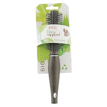 Killys Bio Coffee Grounds Modelling Hair Brush, Eco-Friendly Round Styling Brush