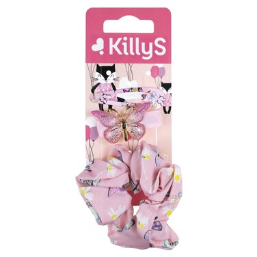 Killys Kids Scrunchie and Snap Clips Hair Accessory Set