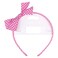 Killys Kids Pink Checkered Bow Headband