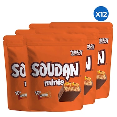 Soudan Minis Peanuts, Caramel and Nougat Enrobed in Milk Chocolate Flavour, 165g