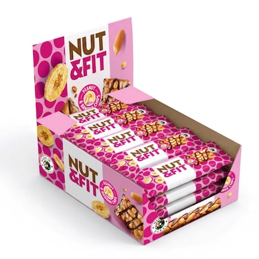 Nut and Fit Peanut and Banana Bar, 36g, Pack of 20