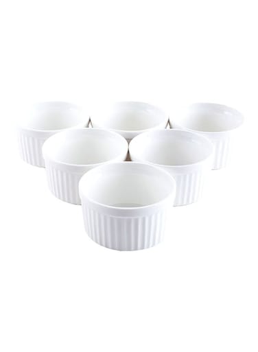 6-Piece Ramekin White 9x9x5cm