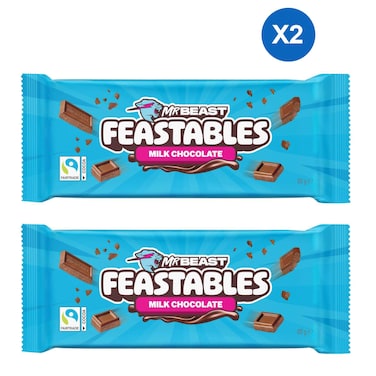 Feastables Milk Chocolate Bar, 60g, Pack of 2