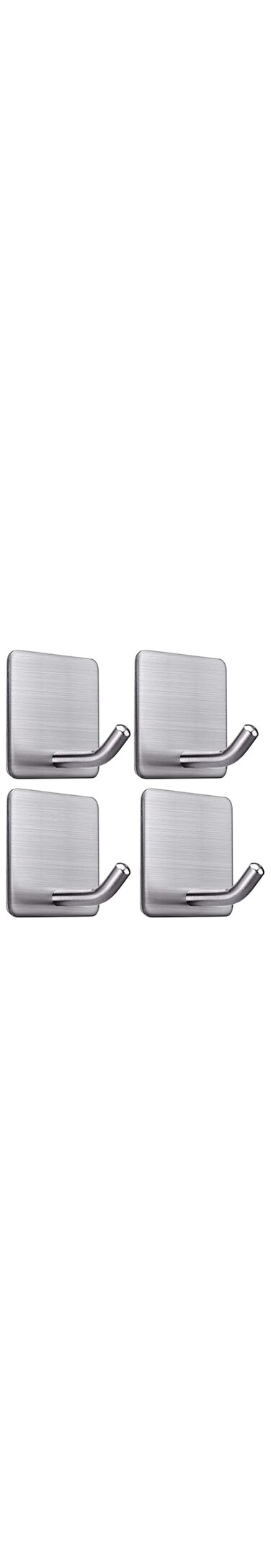 ORiTi Adhesive Hooks Heavy Duty Wall Hooks Waterproof Stainless Steel Strong Hooks for Hanging Coat, Hat,Towel, Robe Hook Rack Wall Mount Bathroom Bedroom Kitchen Home 4 Packs Silver