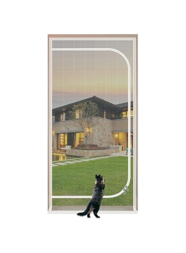 QWR Reinforced Cat Screen Door,Fits Door Size 32''x 80'',Thickened Cat Resistant Mesh Screen Door for Living Room,Kitchen,Bedroom,Cat Proof Screen with Zipper Closure.