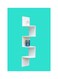 FLOATING WALL SHELVES 4 TIER CORNER WHITE SIZE: 19.8X19.8X102.8CM