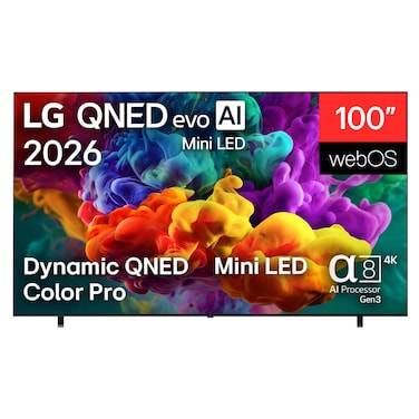 LG 100-Inch QNED evo AI QNED85 Mini LED 4K Smart TV, 100QNED85B8, Black
