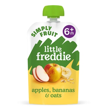 Little Freddie Organic Apples, Bananas and Oats Fruit Puree Pouch, 100g
