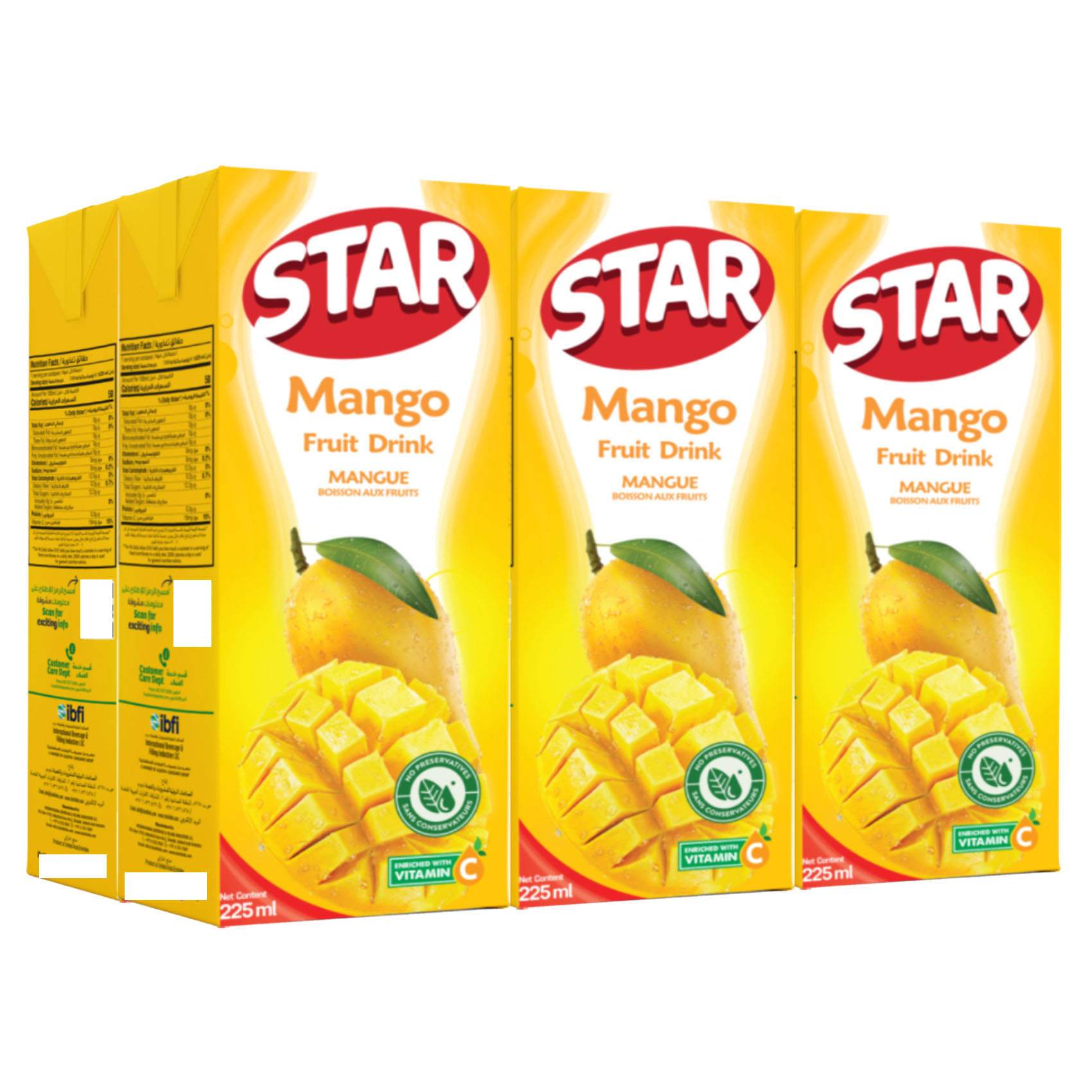 Star Mango Fruit Drink, 225ml, Pack of 6 225mlx6