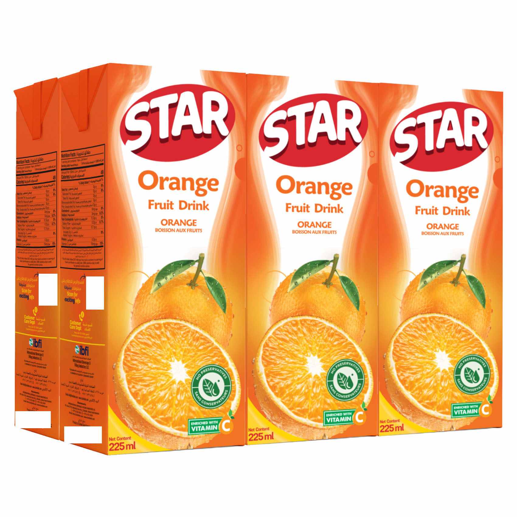 Star Orange Fruit Drink, 225ml, Pack of 6 225mlx6