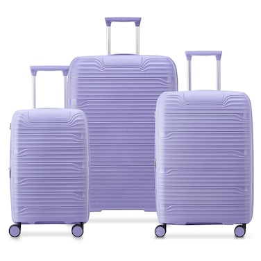 Delsey Securitech Dune Hardside Luggage Set Lavender, 55cm + 70cm + 82cm, 3 Piece Set