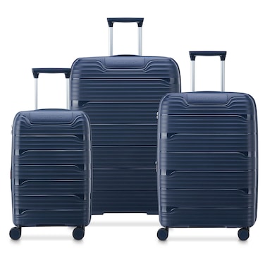 Delsey Securitech Dune Hardside Luggage Set Navy, 55cm + 70cm + 82cm, 3 Piece Set