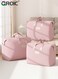 3Pcs Storage bag, Clothes Storage Bags with Zippers and Carrying Handles, Foldable Linen Closet Organizer for Clothing, Blankets and Bedding, Waterproof Organizing Bags, Pink Travel and Storage Bags