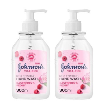 Johnson's Vita-Rich Replenishing Hand Wash Raspberry &amp; Peony 300 ml