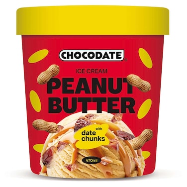 Chocodate Peanut Butter Ice Cream with Date Chunks, 470ml