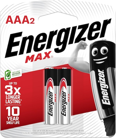 Energizer Max Alkaline AAA Batteries - Pack Of 2