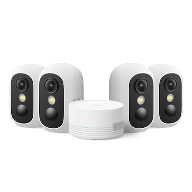 Anker Eufy Security C35 4-Camera Kit, Wireless, Indoor/Outdoor, White, IP67, Colour Night Vision