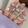 S925 Sterling Silver Cool Style Ladies Combination Ring, Specification:J1096