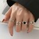 S925 Sterling Silver Cool Style Ladies Combination Ring, Specification:J1096