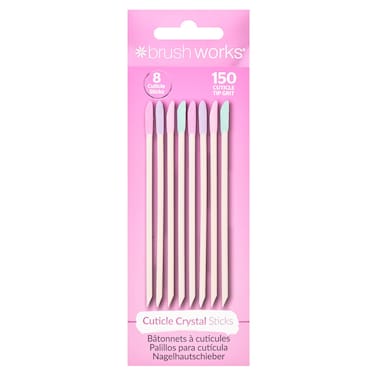 Brushworks Cuticle Crystal Sticks, 150 Grit, Pack of 8