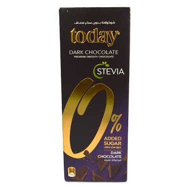 Today Stevia Dark Chocolate, No Added Sugar, 100g