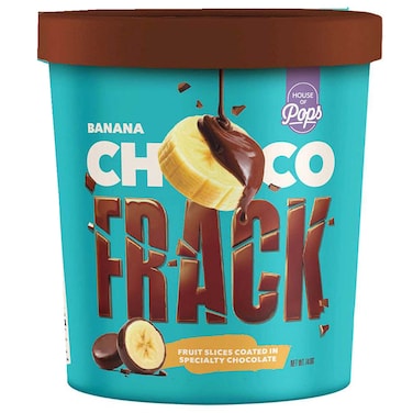 House of Pops Banana Choco Frack, Chocolate Coated Banana Slices, 140g