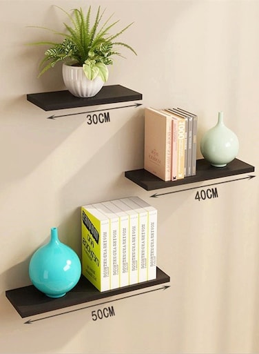 3-Piece Book Shelves Set Black