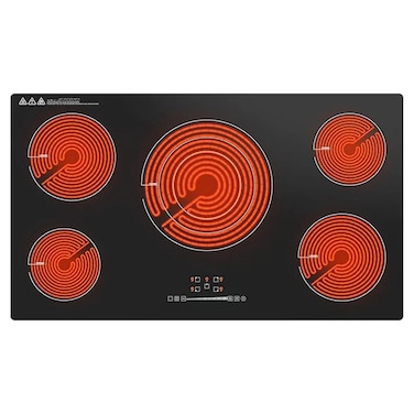 Hoover Built-In Ceramic Hob, 90cm, Black Glass, HEH-W95C-GBI