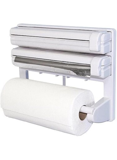 Dubai Gallery Kitchen Paper Foil And Cling Wrap Dispenser White