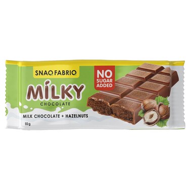 Snaq Fabriq Milky Chocolate Hazelnuts, No Added Sugar, 55g