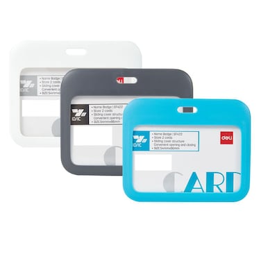 Deli Name Badge Card Holder EF422, Horizontal, Assorted Colors