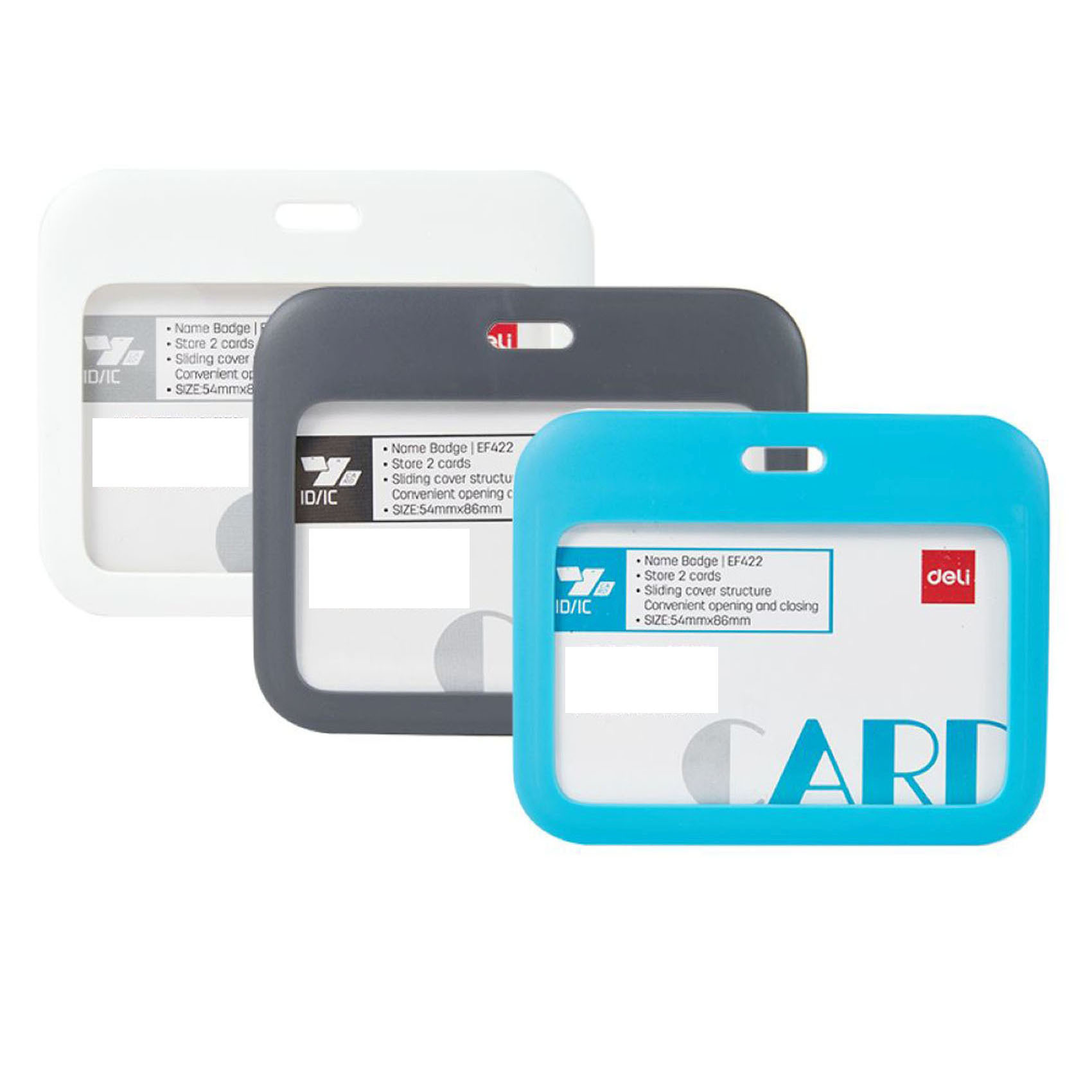 Deli Name Badge Card Holder EF422, Horizontal, Assorted Colors