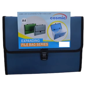 Cosmic A4 Expanding File with Handle, 13 Pockets, Assorted Colors
