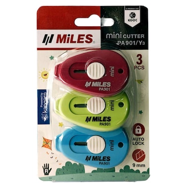 Kangaro Miles Mini Cutter Y3, 9mm, Pack of 3
