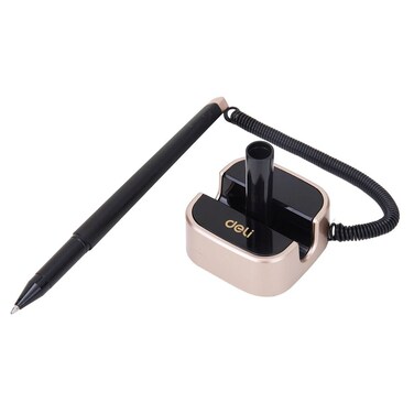 Deli Desk Pen with Stand, 0.7mm, Black