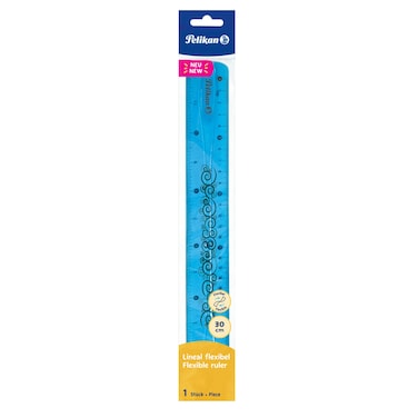 Pelikan L30KF Flexible Ruler, 30cm, Transparent Blue