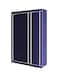 Double Canvas Wardrobe Clothes Storage Organizer Blue 110 x 175 x 45centimeter