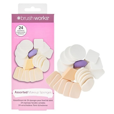 Brushworks Assorted Makeup Sponges, 24 PCS