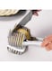 KASTWAVE Stainless Steel Food Slicer Holder - Safe &amp; Sharp Kitchen Tool for Fruits, Vegetables &amp; More - Perfect for Lemons, Onions, Potatoes, and Tomatoes