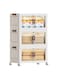 Three-Tier Foldable Plastic Storage Cabinet with Wheels &acirc;&euro;&ldquo; PP Organizer with Transparent Magnetic Doors, Stackable and Space-Saving Design for Kitchen, Bedroom, or Living Room, 55 &Atilde;&mdash; 35 &Atilde;&mdash; 93 cm