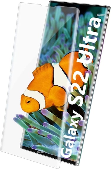 Muzz For Samsung Galaxy S22 Ultra 5G Screen Protector, UV Tempered Glass Full Cover the Screen, 9H Hardness, Anti-Scratch, Anti-Fingerprint Screen Protector for Samsung Galaxy S22 Ultra 5G Clear