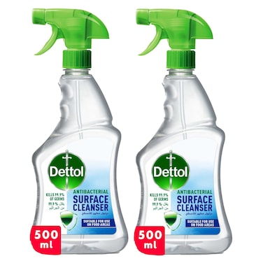 Dettol Antibacterial Surface Cleaner, 500ml, Pack of 2