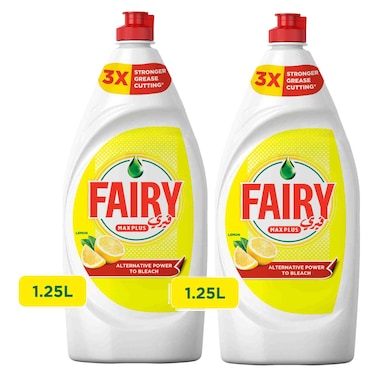 Fairy Core Plus Lemon Dishwashing Liquid, 1.25L, Pack of 2