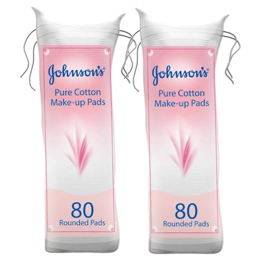 Johnson's Pure Cotton Makeup Pads, 80 Pads, Pack of 2