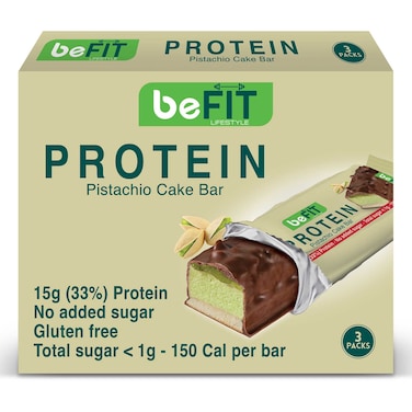 BeFit Protein Pistachio Cake Bar, 45g, Pack of 3