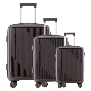 نوماد آيرو تراك طقم حقائب سفر صلبة بعجلات دوارة، لون بني (Coffee)، مقاسات 48 سم + 68 سم + 76 سم، 3 قطع